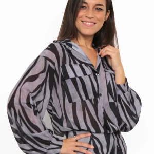 Camicia zebrata con tasche