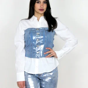 Top laminato in jeans