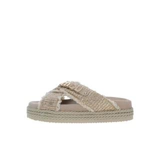 Mou Sandalo Criss-Cross Rope Sandal Raffia