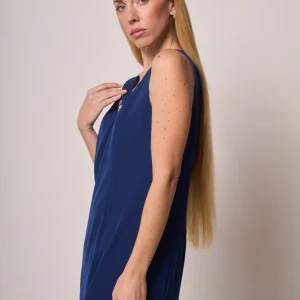 Abito donna midi con dettaglio gioiello