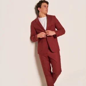 Abito Uomo Rosso Mattone Slim Fit