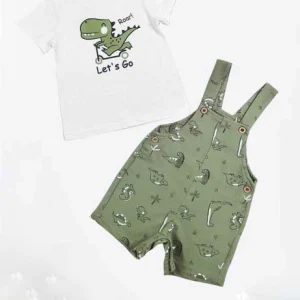 Completino con salopette con Dinosauri