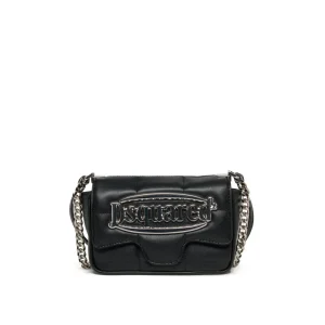 BORSA NERA TRAPUNTATA CON LOGO ARGENTO DSQUARED2