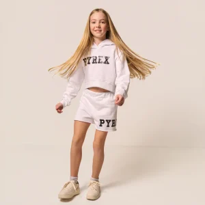 Felpa Bambina Crop con Cappuccio PYREX