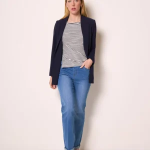 Jeans donna slim fit con risvolto