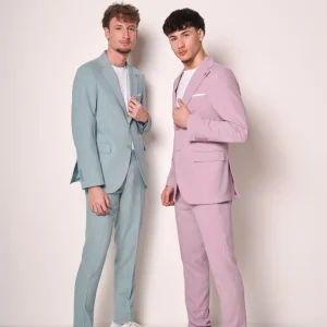 Abito uomo slim fit in tonalità pastello