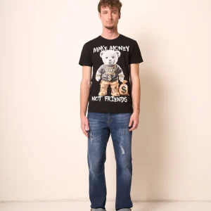 T-Shirt Uomo Nera con Stampa Grafica