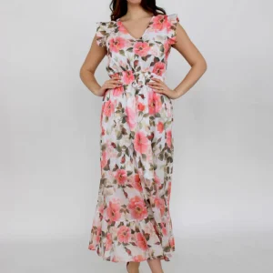 Abito floreale con rouge