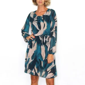 Abito girocollo in fantasia