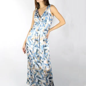 Abito fantasia con pieghe