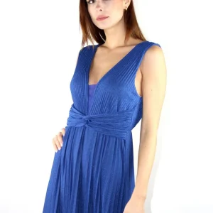 Abito in lurex con nodo in vita