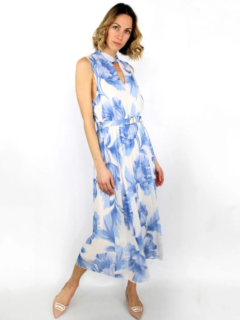 Abito con scollo e cintura - immagine 2