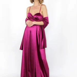 Abito in raso con stola