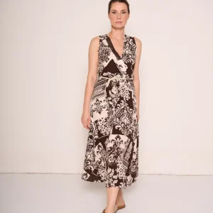 Abito midi floreale con cintura