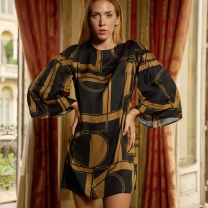 Abito donna con fantasia geometrica