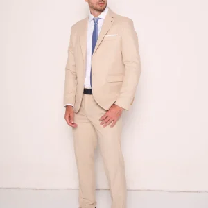 Abito uomo beige classico in due pezzi