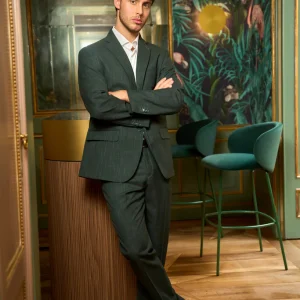 Completo Slim Fit Verde con Giacca Monopetto