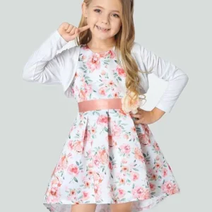 Abito stampa fiori con coprispalle