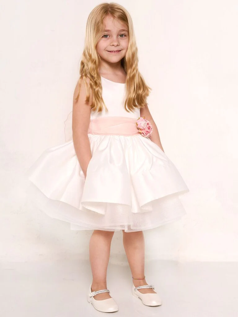 Abito da cerimonia con fiore rimovibile