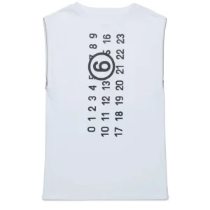 ABITO BIANCO SMANICATO CON LOGO NUMERICO MAISON MARGIELA