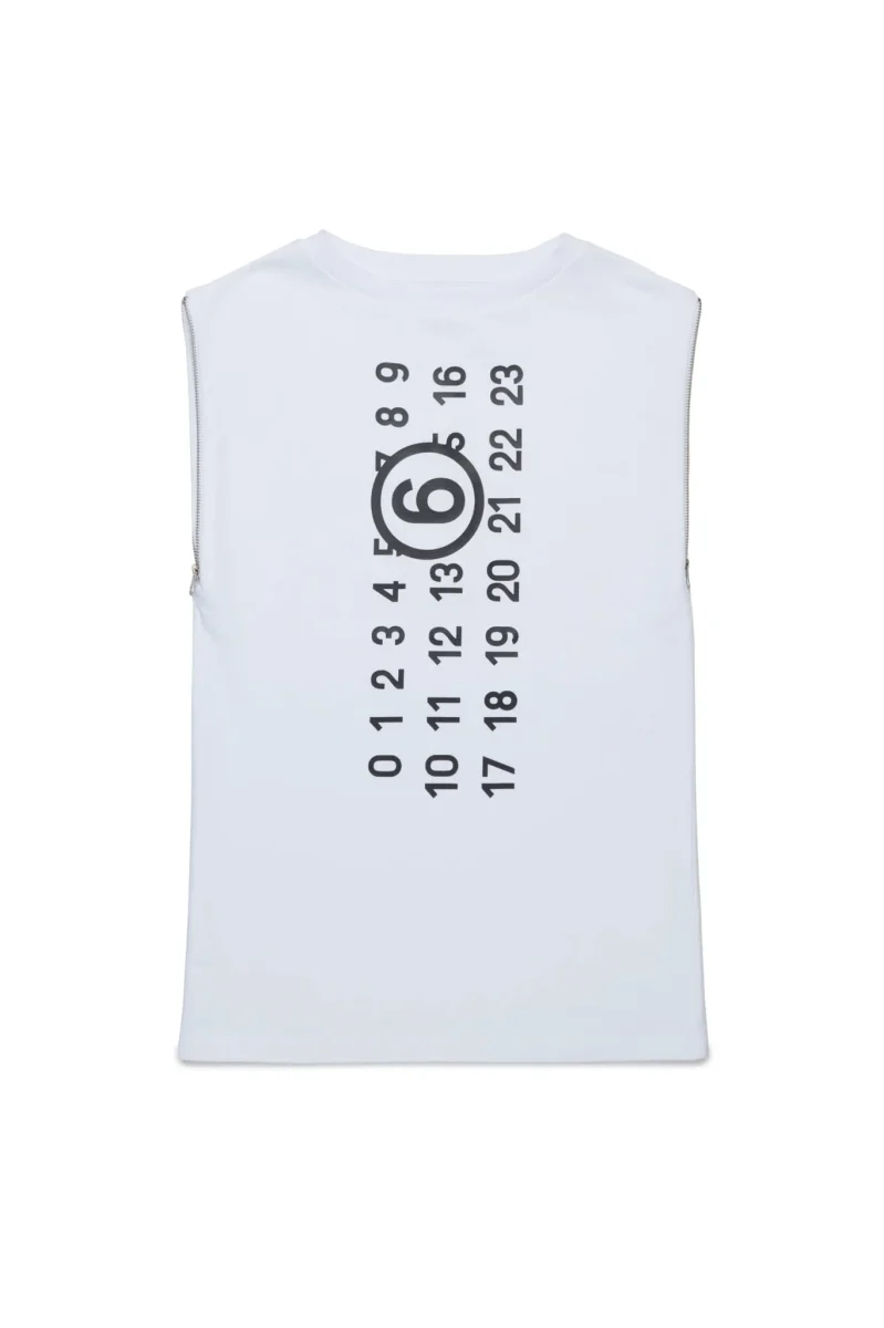 ABITO BIANCO SMANICATO CON LOGO NUMERICO MAISON MARGIELA - immagine 2