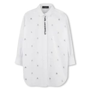 ABITO CAMICIA BIANCO CON LOGO KARL LAGERFELD