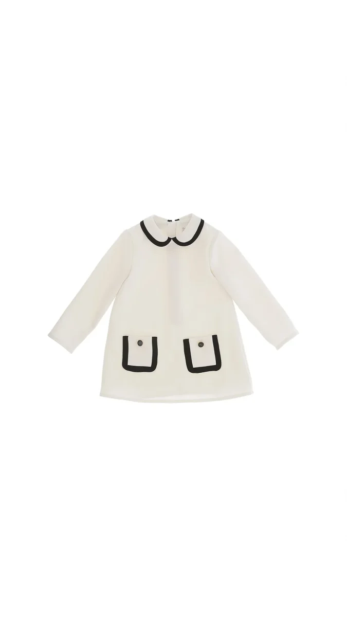 ABITO CON TASCHE MILK/NERO ELISABETTA FRANCHI