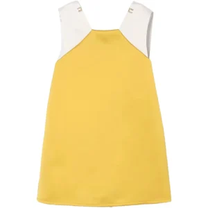 ABITO GIALLO CON FIOCCO SUL RETRO BIANCO ELISABETTA FRANCHI