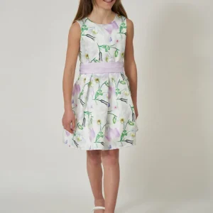 Abito fantasia floreale con fiocco