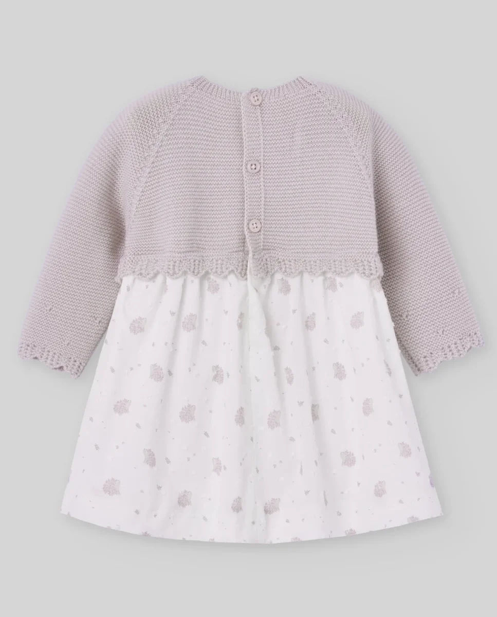 ABITO IN LANA MALVA CON FIORI PAZ RODRIGUEZ - immagine 3