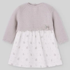 ABITO IN LANA MALVA CON FIORI PAZ RODRIGUEZ