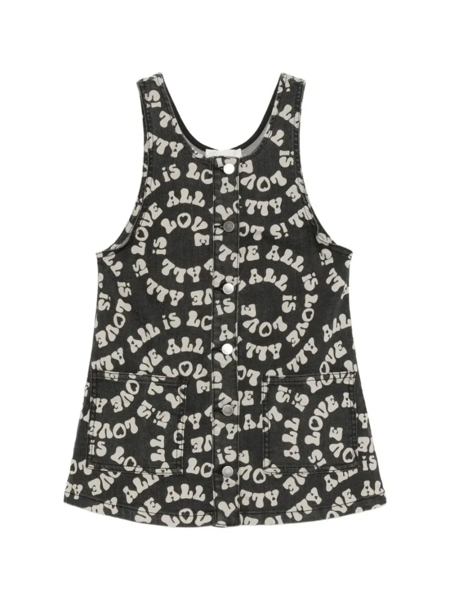 ABITO IN SALOPETTE IN DENIM NERO LOGATO STELLA MCCARTNEY - immagine 2