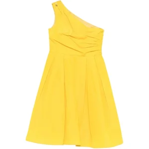 ABITO MONOSPALLA PLISSETTATO GIALLO ELISABETTA FRANCHI