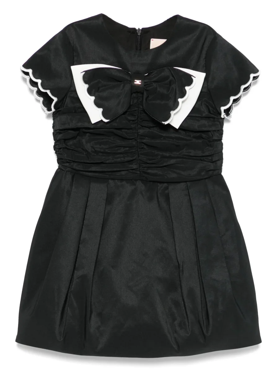 ABITO NERO CON DOPPIO FIOCCO AVORIO-NERO ELISABETTA FRANCHI