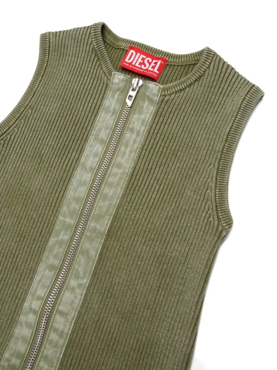 ABITO VERDE A COSTINE CON TASCHE E ZIP DIESEL - immagine 5