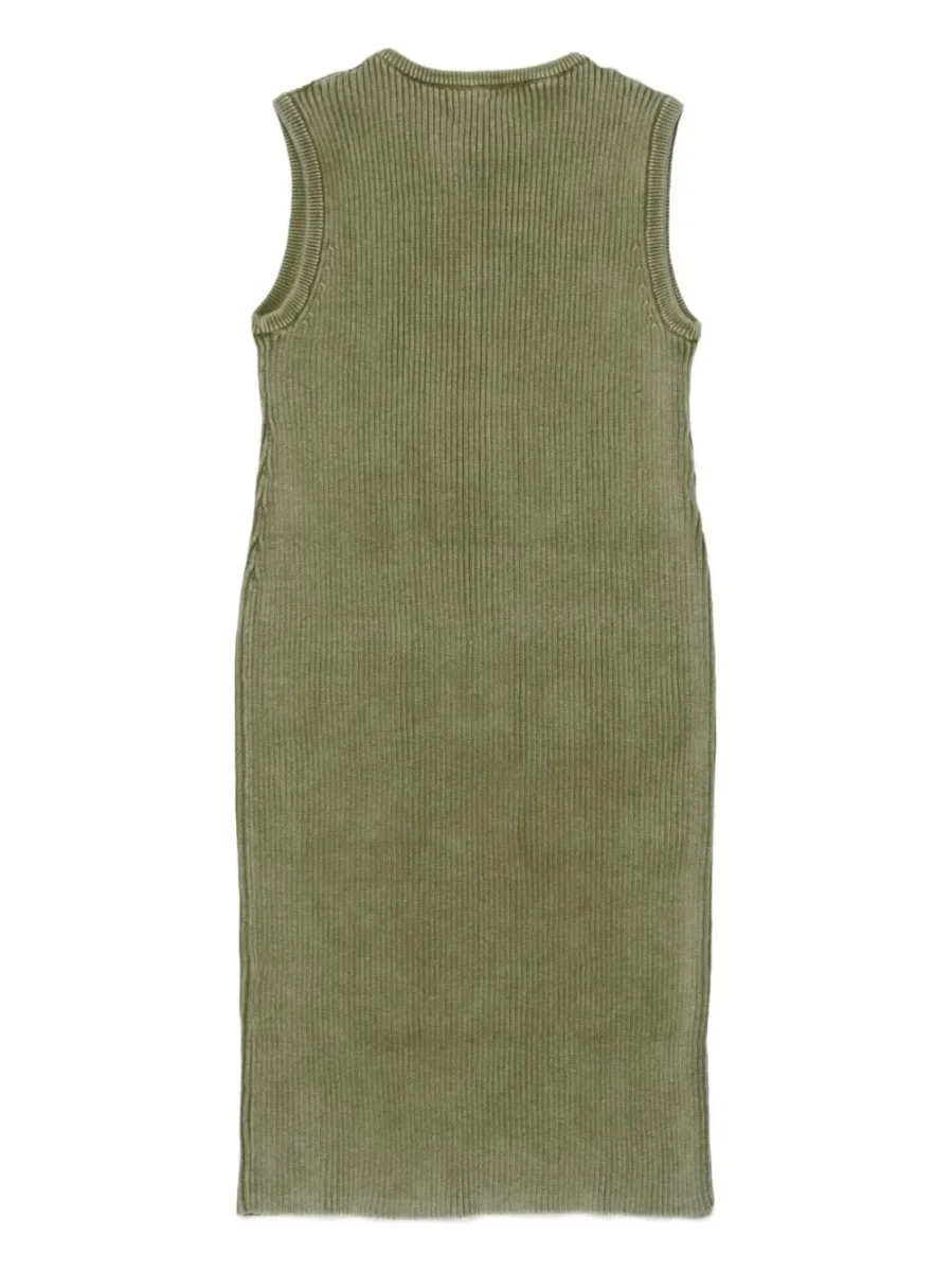 ABITO VERDE A COSTINE CON TASCHE E ZIP DIESEL - immagine 3