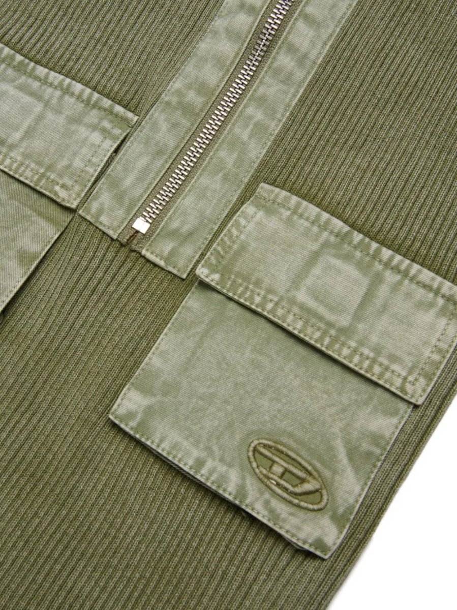 ABITO VERDE A COSTINE CON TASCHE E ZIP DIESEL - immagine 4