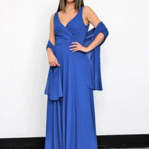 Vestito lungo con stola