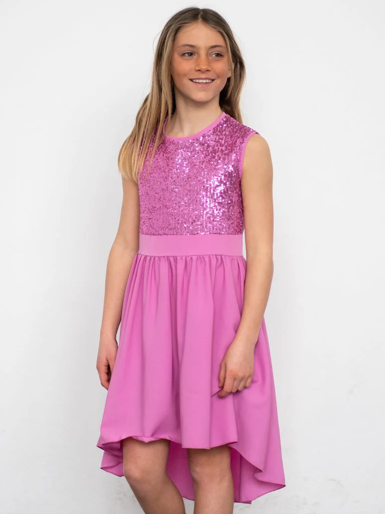 Abito con corpetto in paillettes - immagine 3