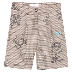 BERMUDA BEIGE IN GRAFFITO LOGATO MSGM