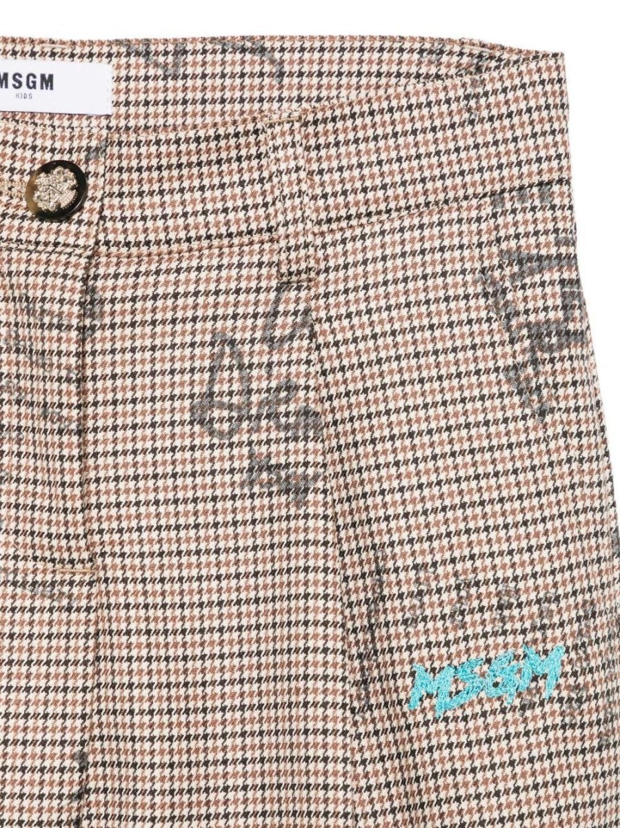 BERMUDA BEIGE IN GRAFFITO LOGATO MSGM - immagine 4