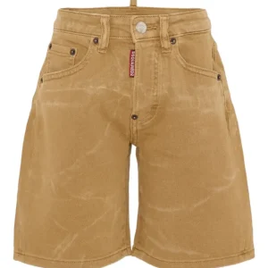 BERMUDA BISCOTTO CON LOGO SUL RETRO ROSSO DSQUARED2