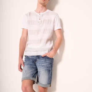 Bermuda in denim vintage lavaggio medio