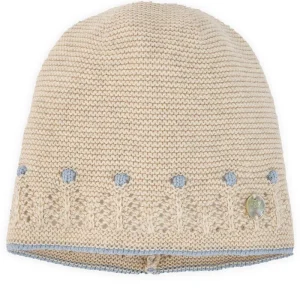 BERRETTO PER NEONATO BEIGE/CELESTE PAZ RODRIGUEZ