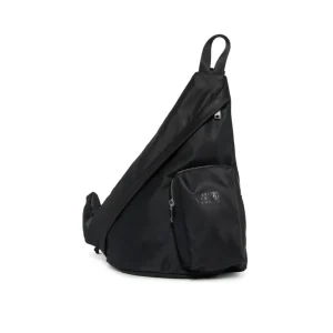 BORSA A TRACOLLA GIAPPONESE NERA CON LOGO NUMERICO MM6