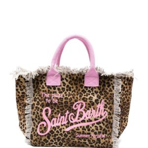 BORSA ANIMALIER CON LOGO ROSA MC2 SAINT BARTH