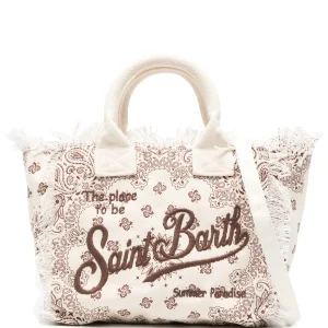 BORSA BEIGE CON STAMPA GRAFICA ALL-OVER MC2 SAINT BARTH