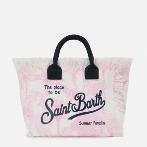 BORSA BIANCA CON FANTASIA ROSA MC2 SAINT BARTH