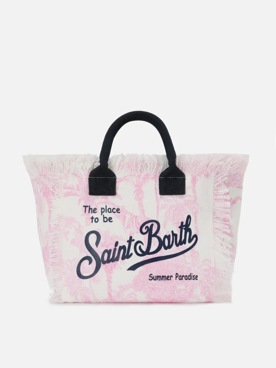 BORSA BIANCA CON FANTASIA ROSA MC2 SAINT BARTH