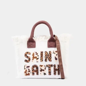 BORSA BIANCA CON LOGO ANIMALIER MC2 SAINT BARTH